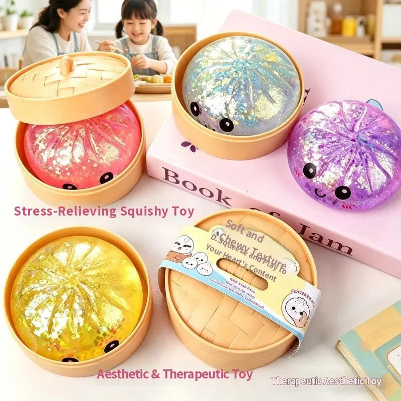 Squishy Glitter Dumpling Fidget Toy